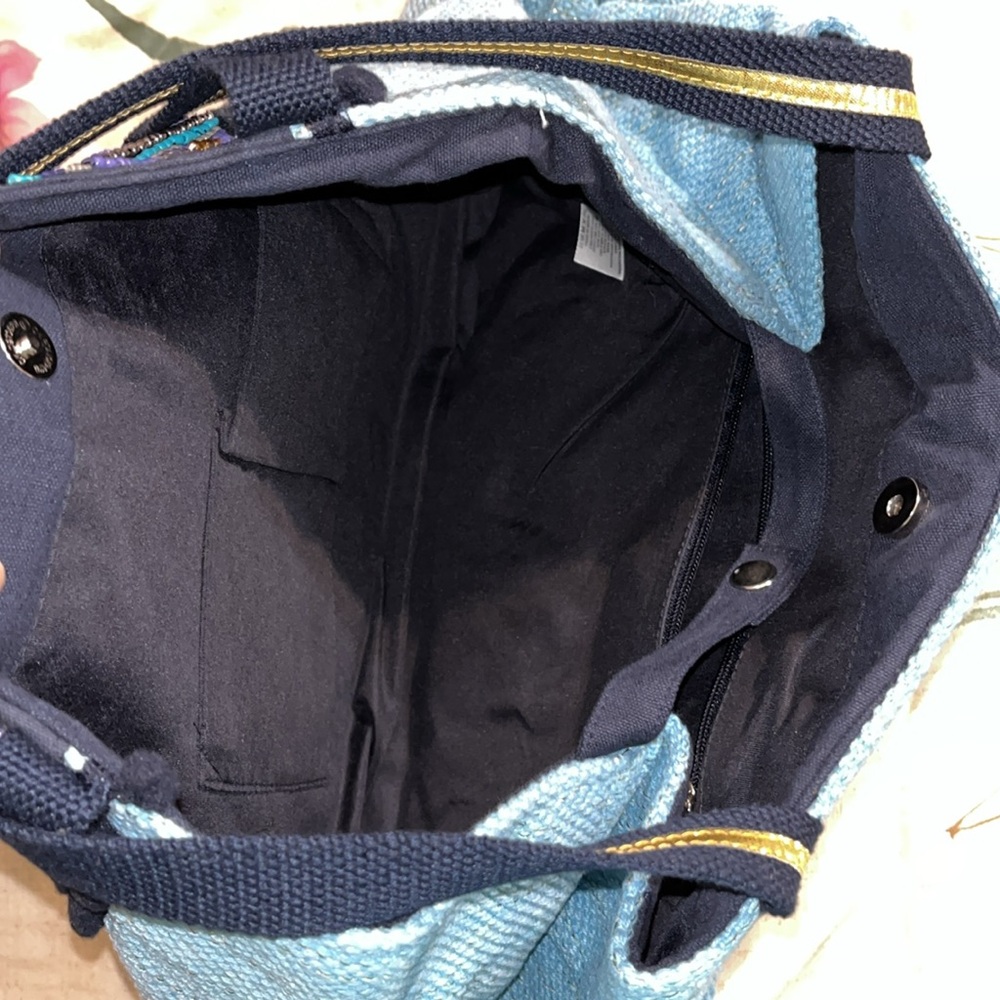 Blue Beaded Tote Bag - Picture 8 of 10